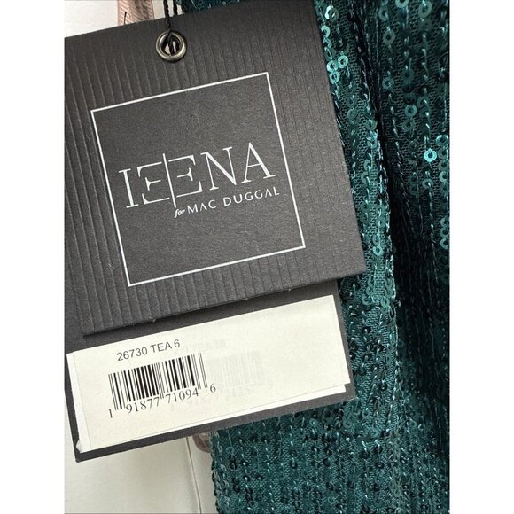 Mac Duggal Size 6 Green 26730 Sequined One Shoulder Cut Out Formal Gown Dress - Picture 11 of 13